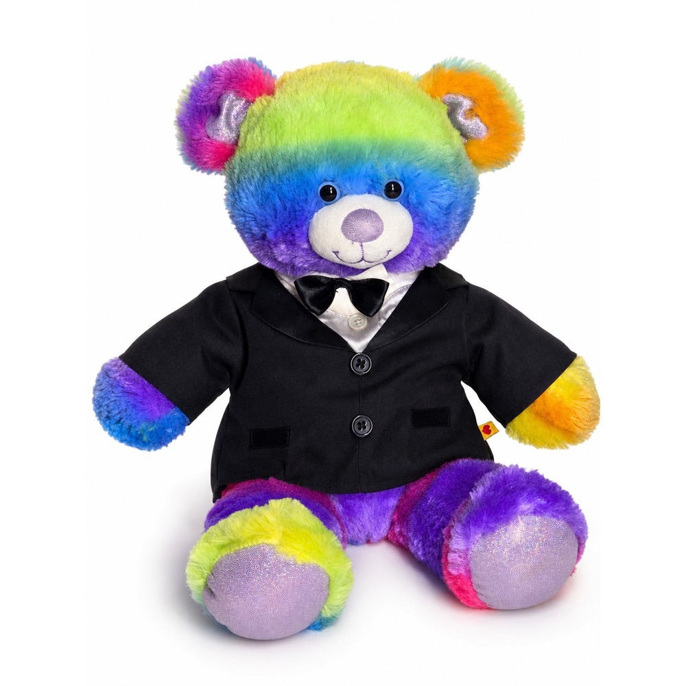 Build-A-Bear Rainbow Hugs Teddy Bear Plush With Tuxedo Pride Wedding BAB 12"